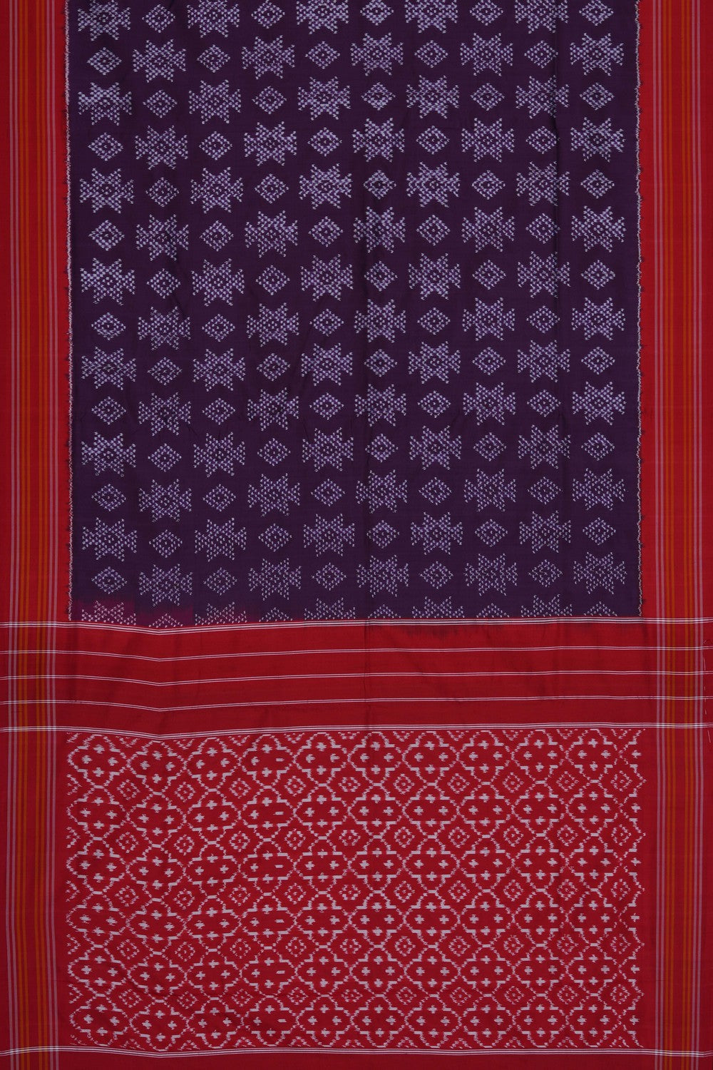 Image of Violet Pochampally Ikat Silk Saree