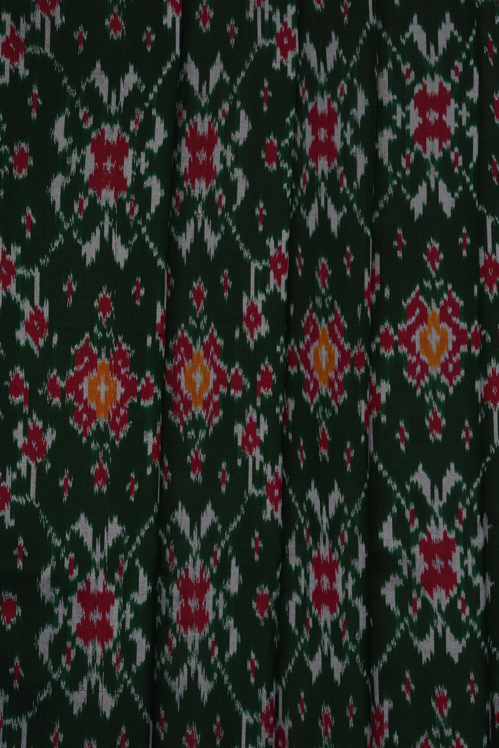 Image of Green Pochampally Ikat Silk Saree