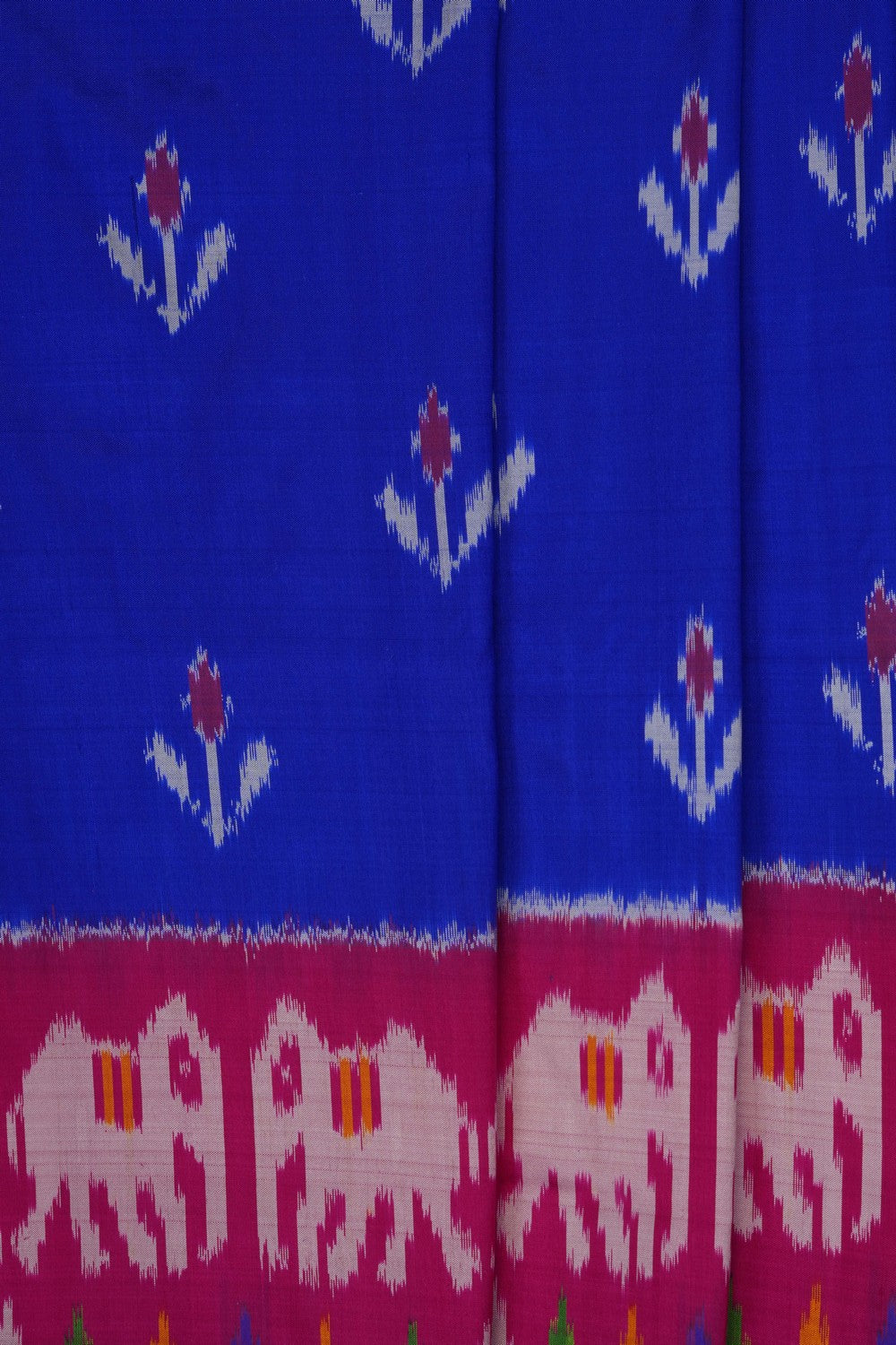 Image of Purple Pochampally Ikat Silk Saree