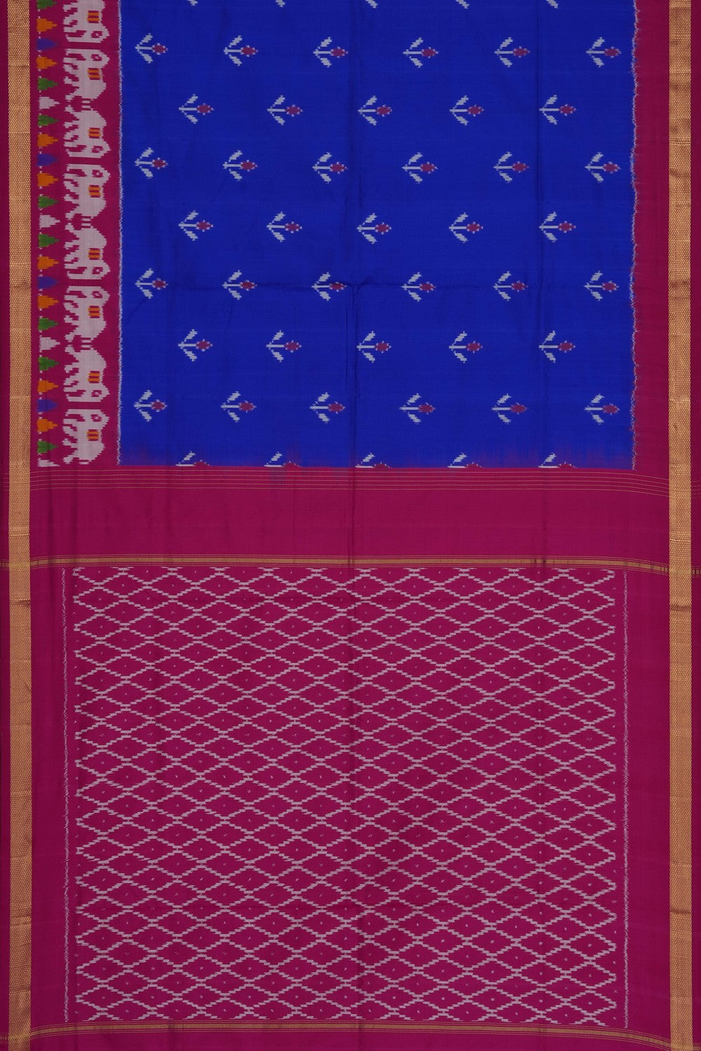 Image of Purple Pochampally Ikat Silk Saree