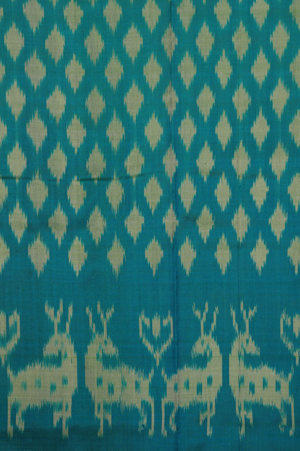 Image of Sea Green Pochampally Ikat Silk Saree