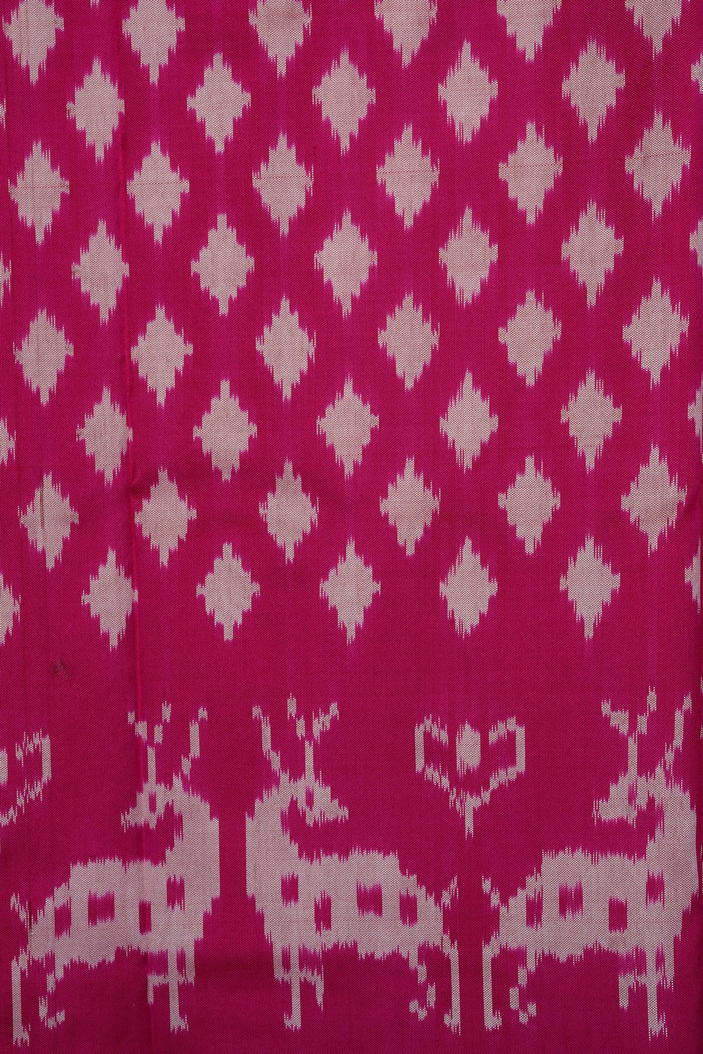Image of Pink Pochampally Ikat Silk Saree