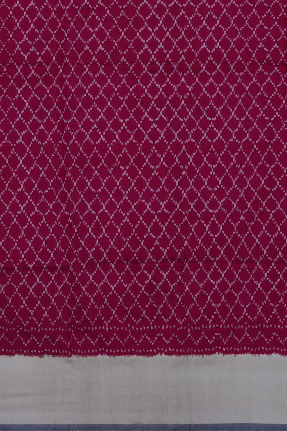 Image of Off-White Pochampally Ikat Silk Saree