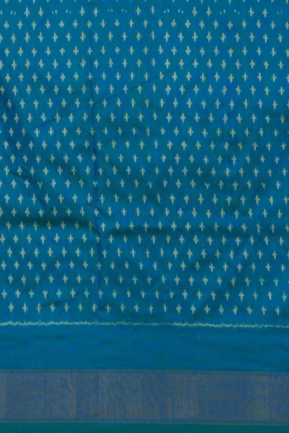 Image of Spring Green Pochampally Ikat Silk Saree