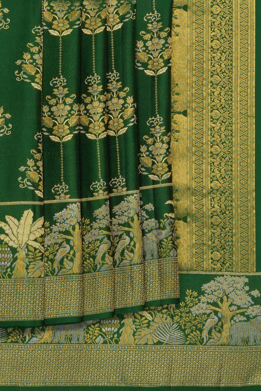 Image of Green Kanchipattu Saree