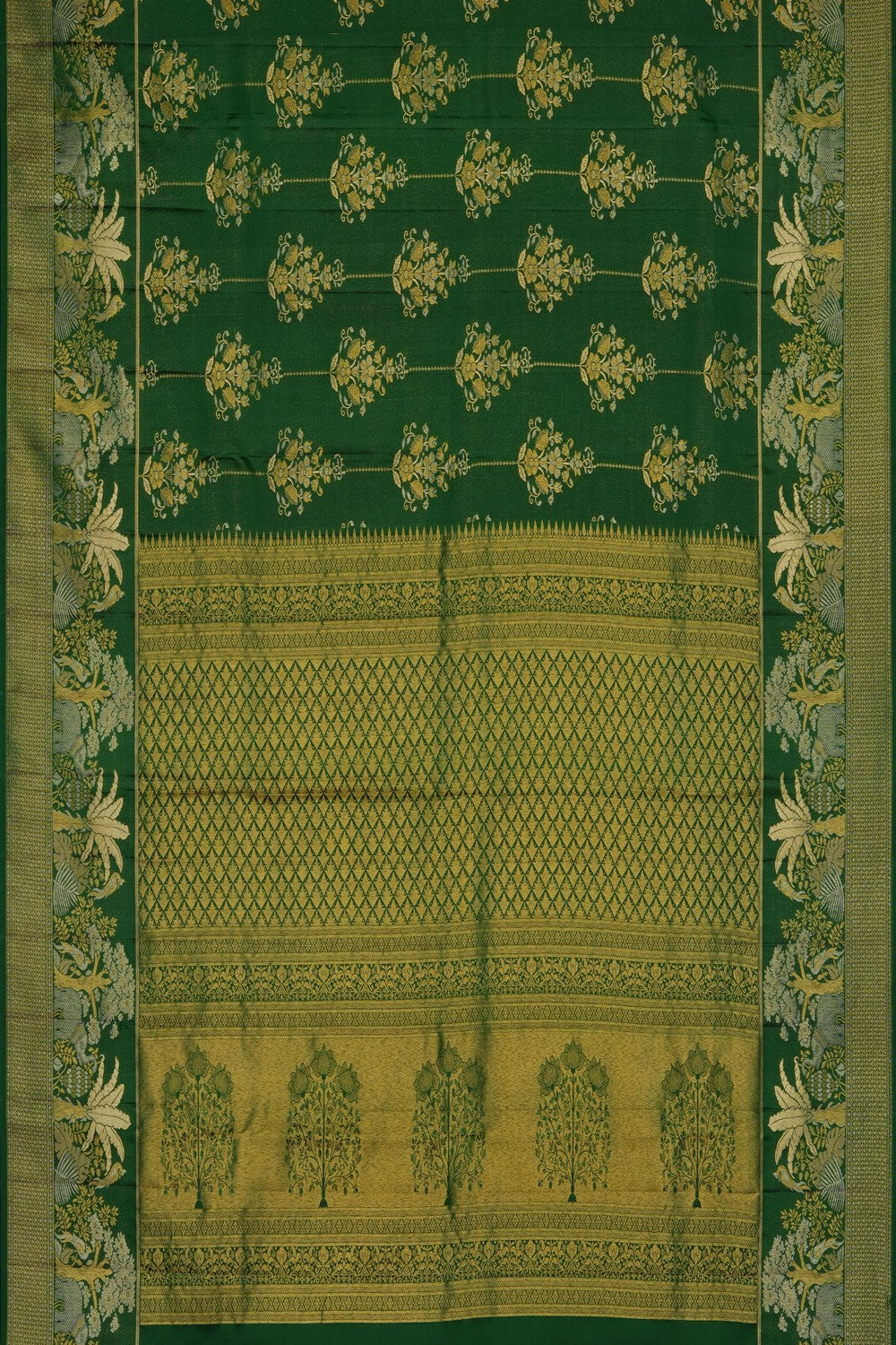 Image of Green Kanchipattu Saree