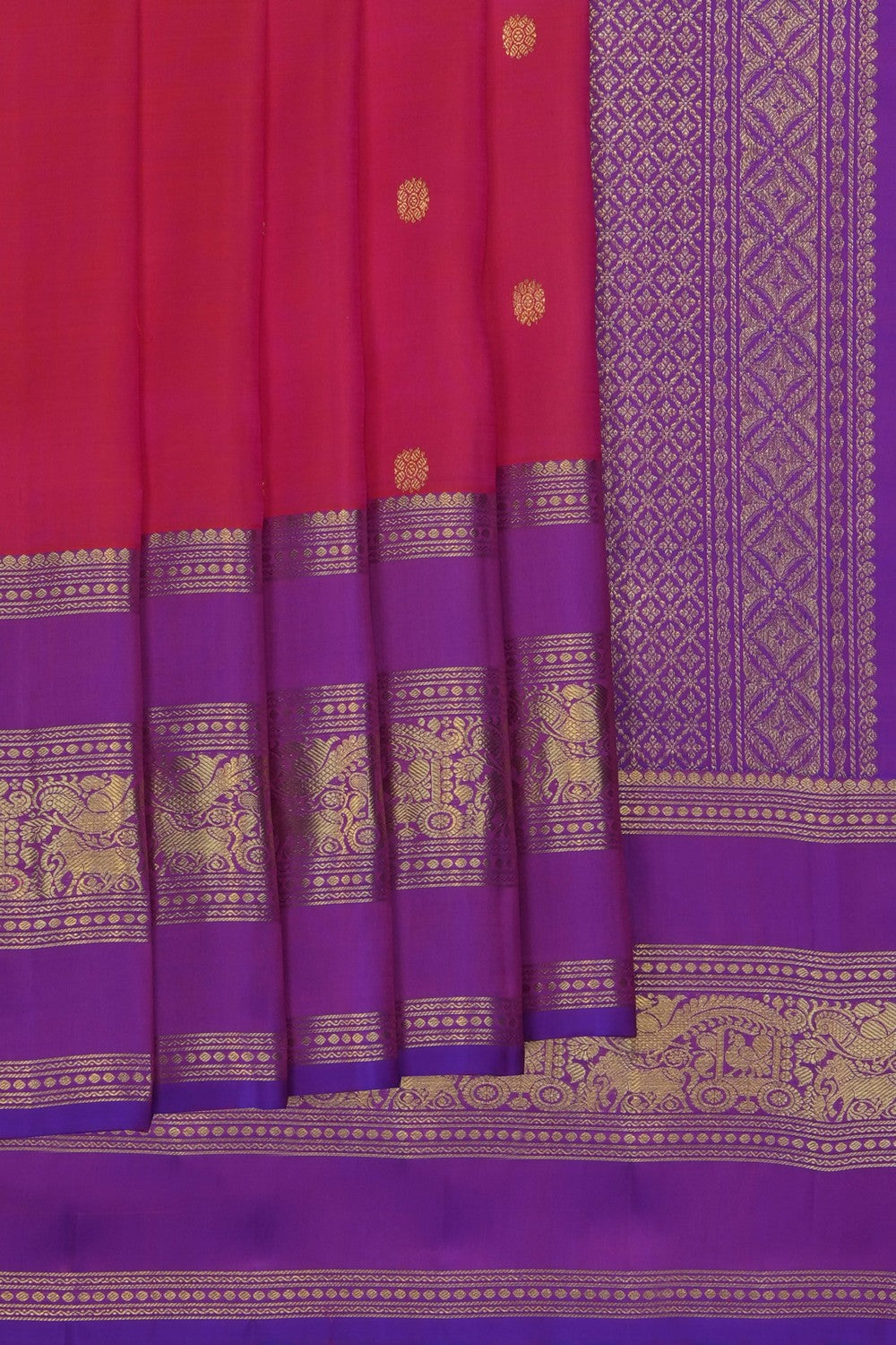 Image of Fuchsia Pink Kanchipattu Saree