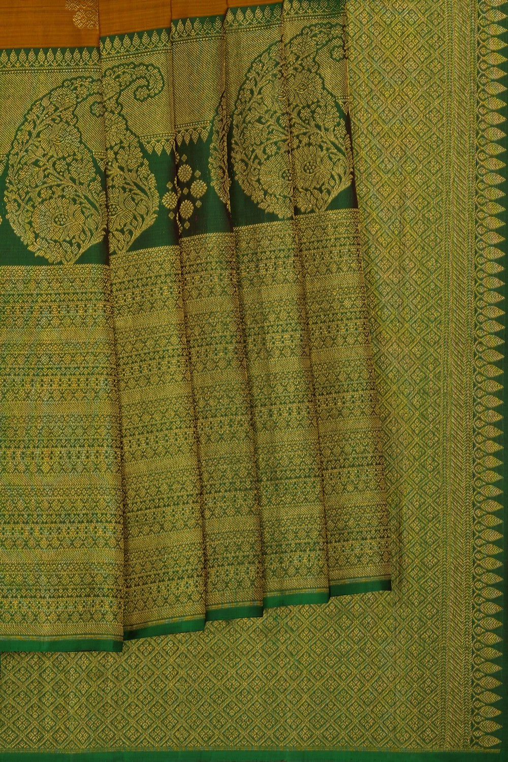 Image of Mustard Kanchi Silk Saree