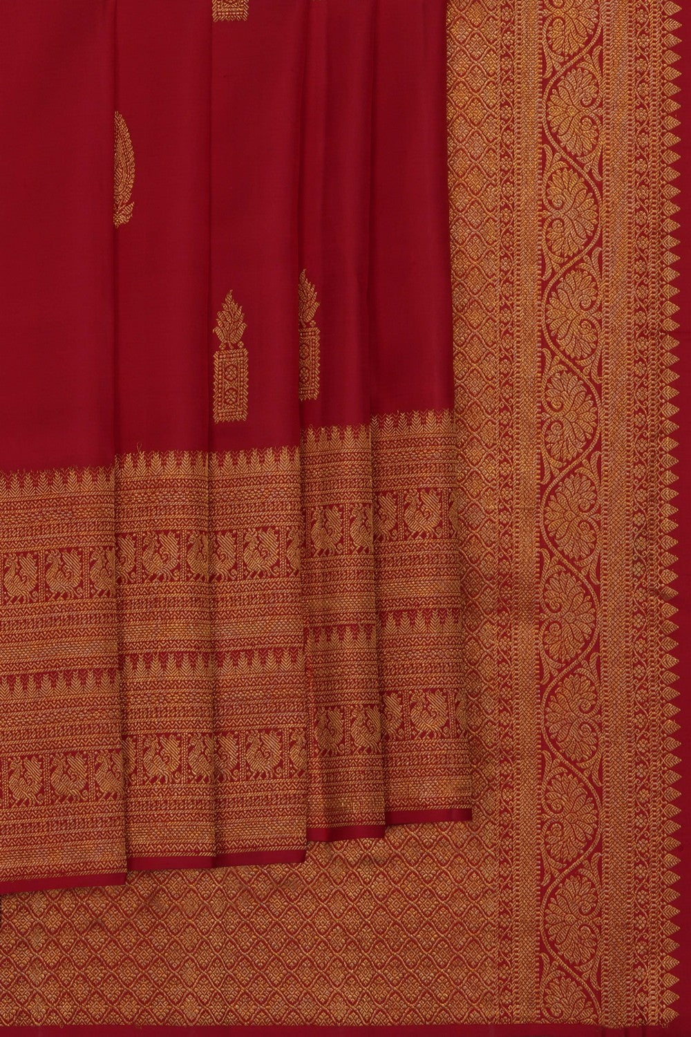 Image of Red Kanchi Silk Saree