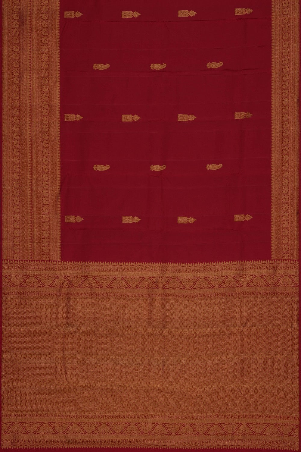 Image of Red Kanchi Silk Saree
