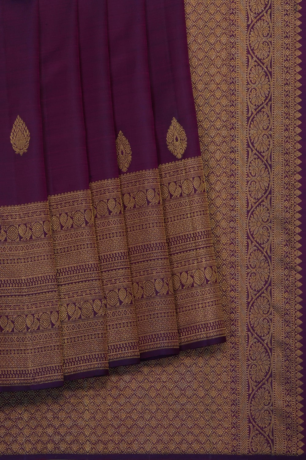 Image of Purple Kanchi Silk Saree
