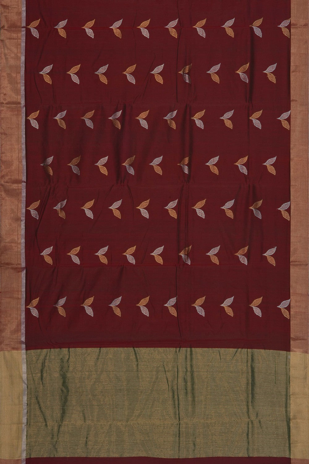 Image of Red Chanderi Silk Cotton Saree