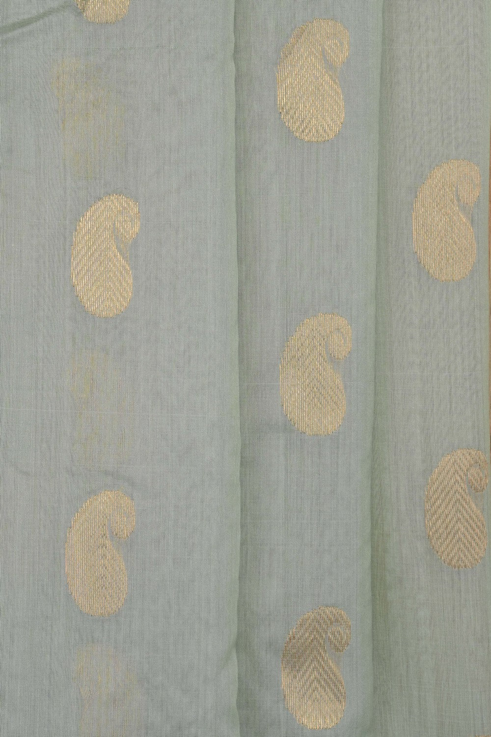 Image of Pastel-Green Chanderi Silk Cotton Saree