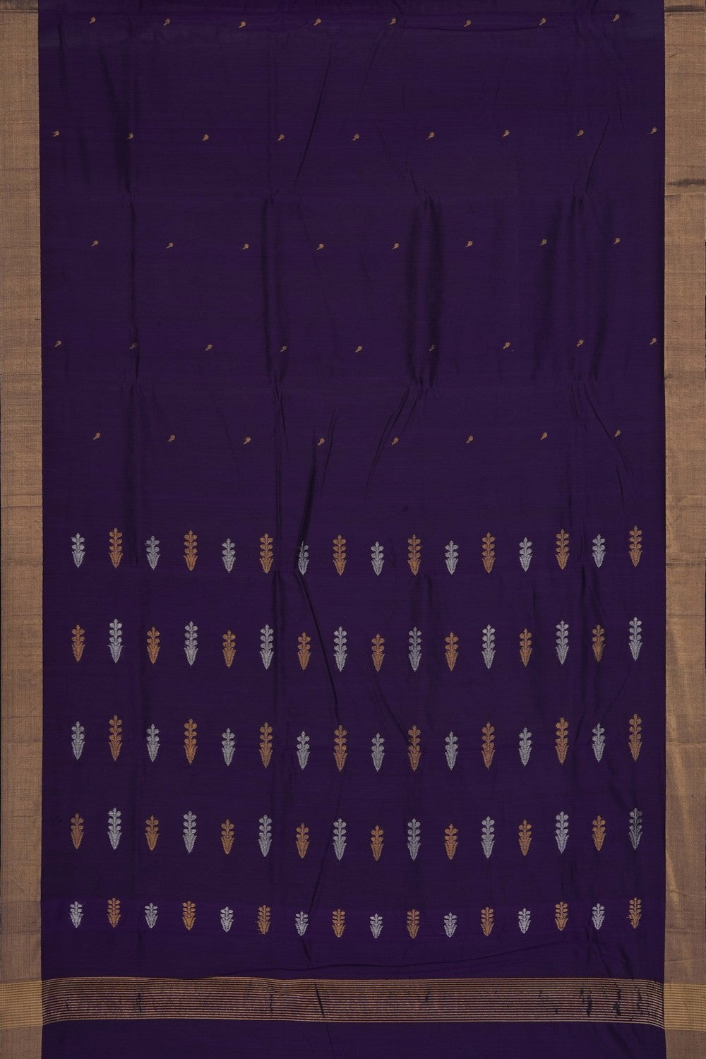 Image of Violet Chanderi Silk Cotton Saree