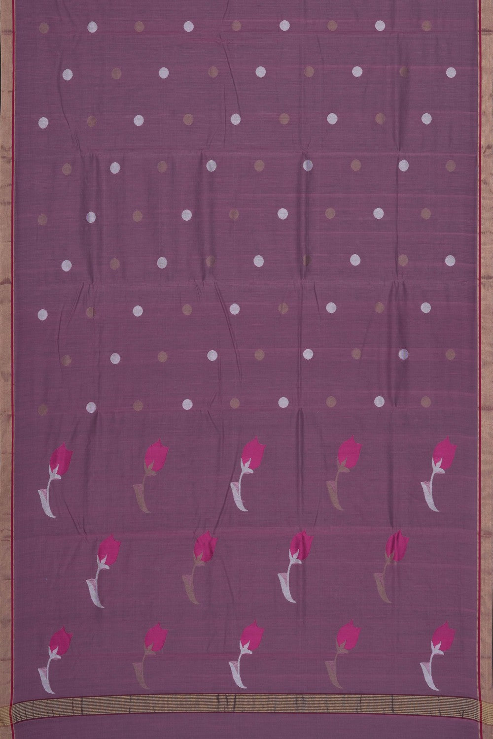 Image of Pink Chanderi Silk Cotton Saree
