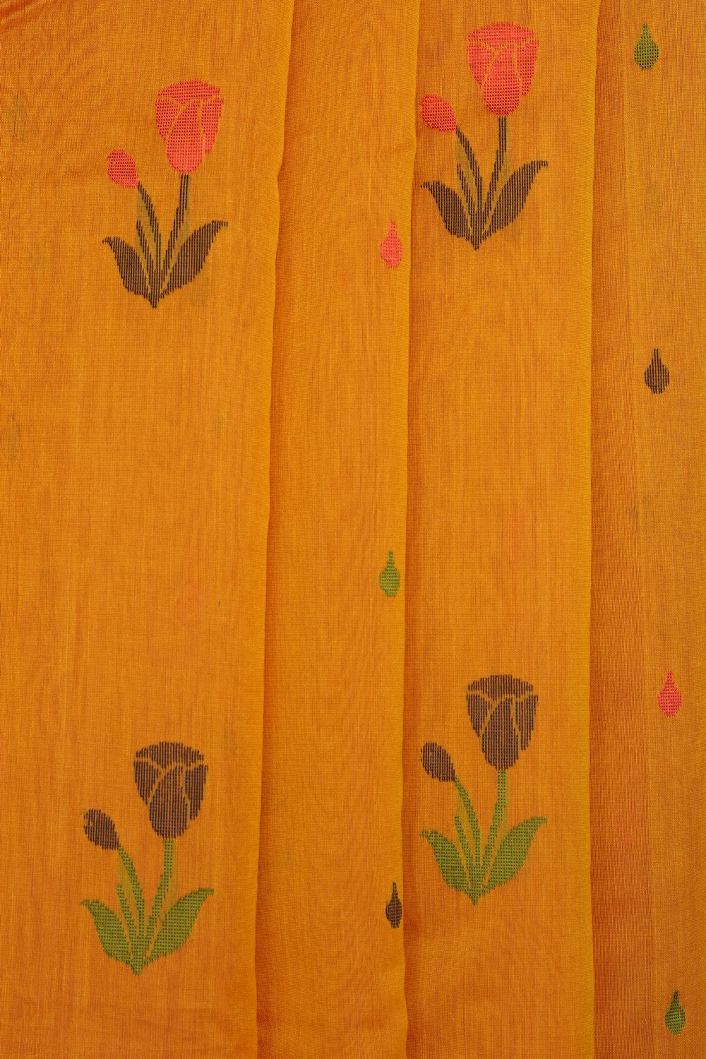 Image of Mustard Chanderi Silk Cotton Saree