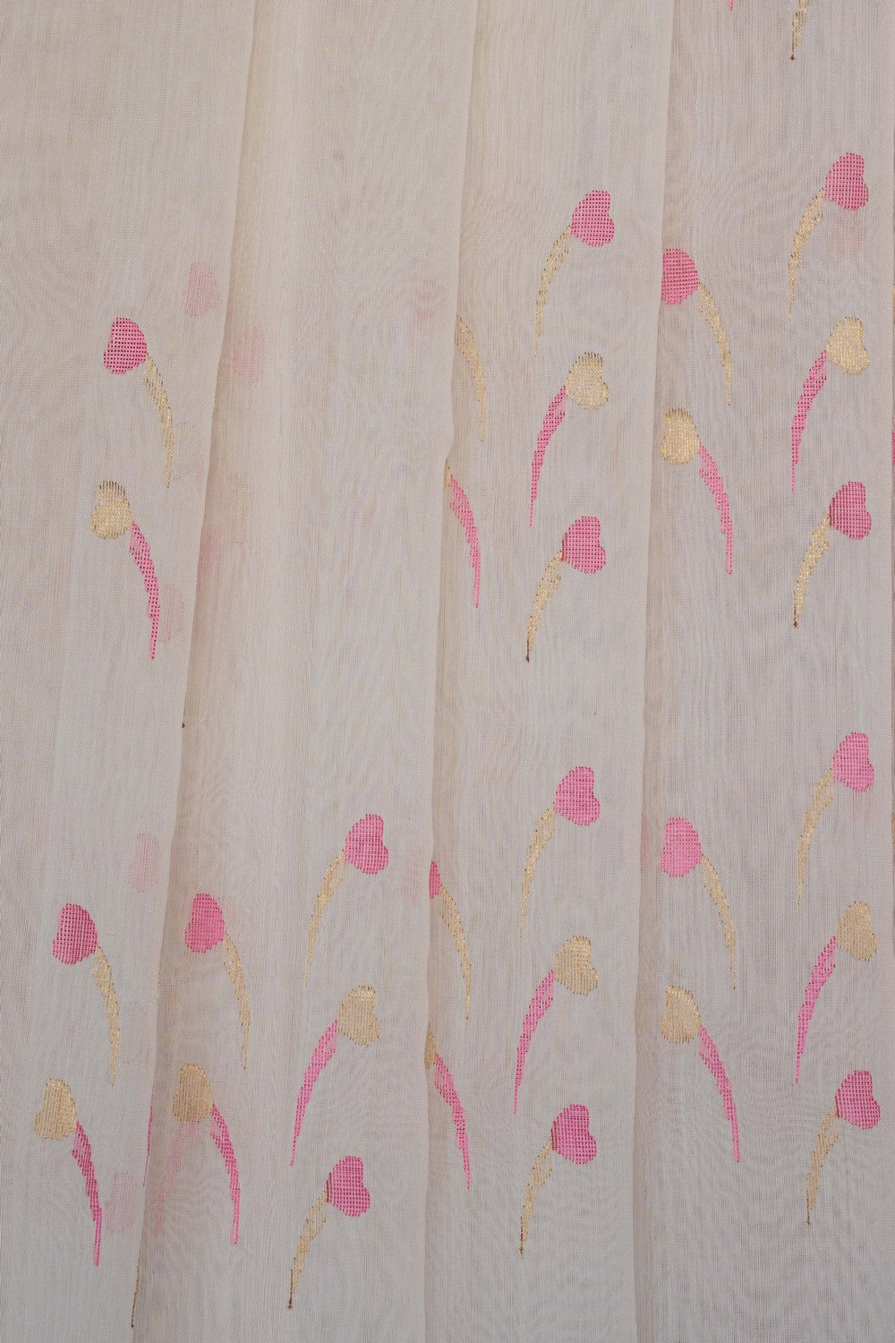 Image of Off-White Chanderi Silk Cotton Saree