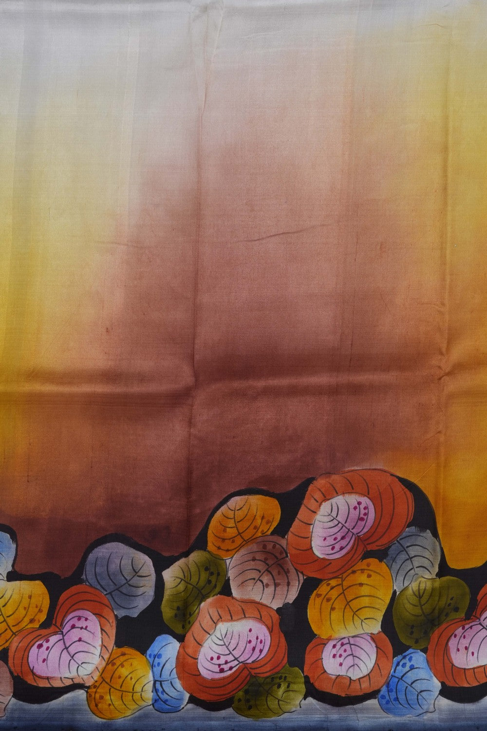 Image of Leafy Printed Desi Tussar Silk Saree
