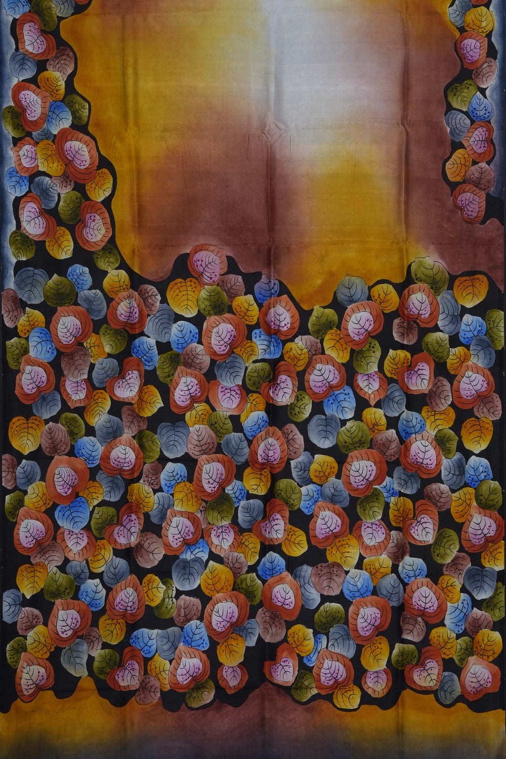 Image of Leafy Printed Desi Tussar Silk Saree