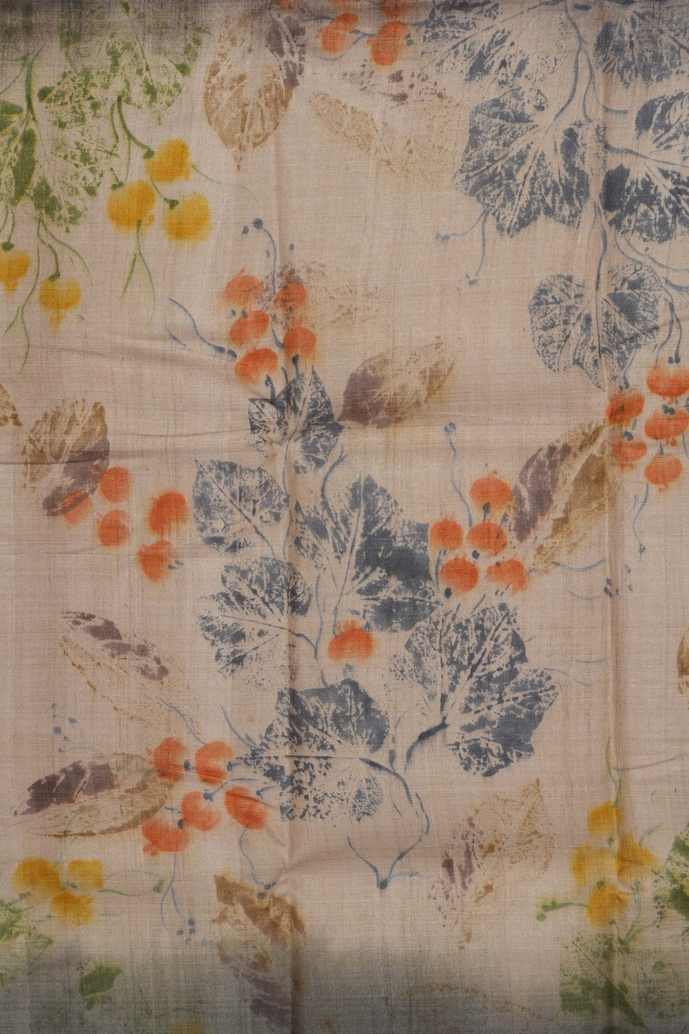 Image of Floral Printed Desi Tussar Silk Saree