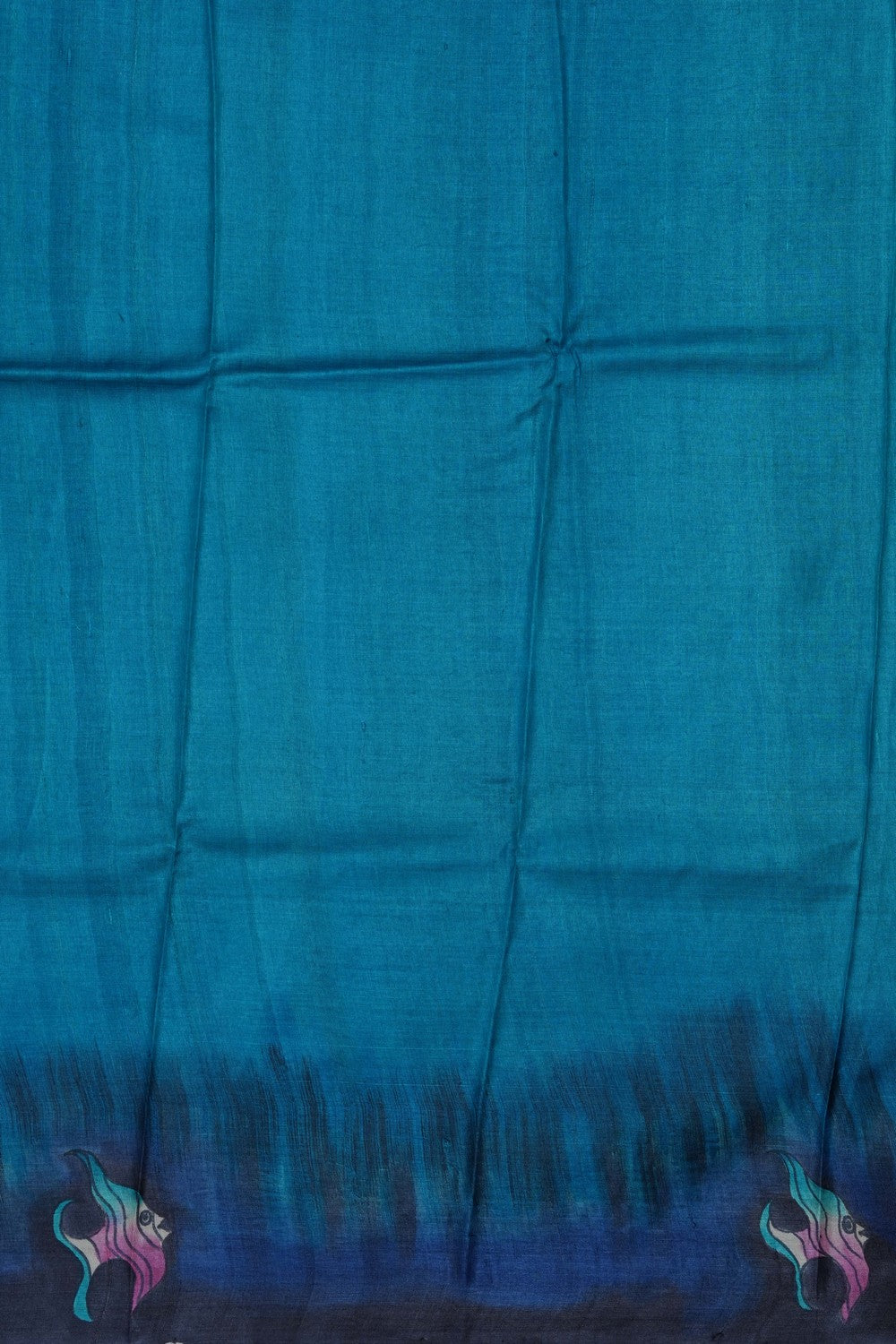 Image of Leafy Printed Desi Tussar Silk Saree