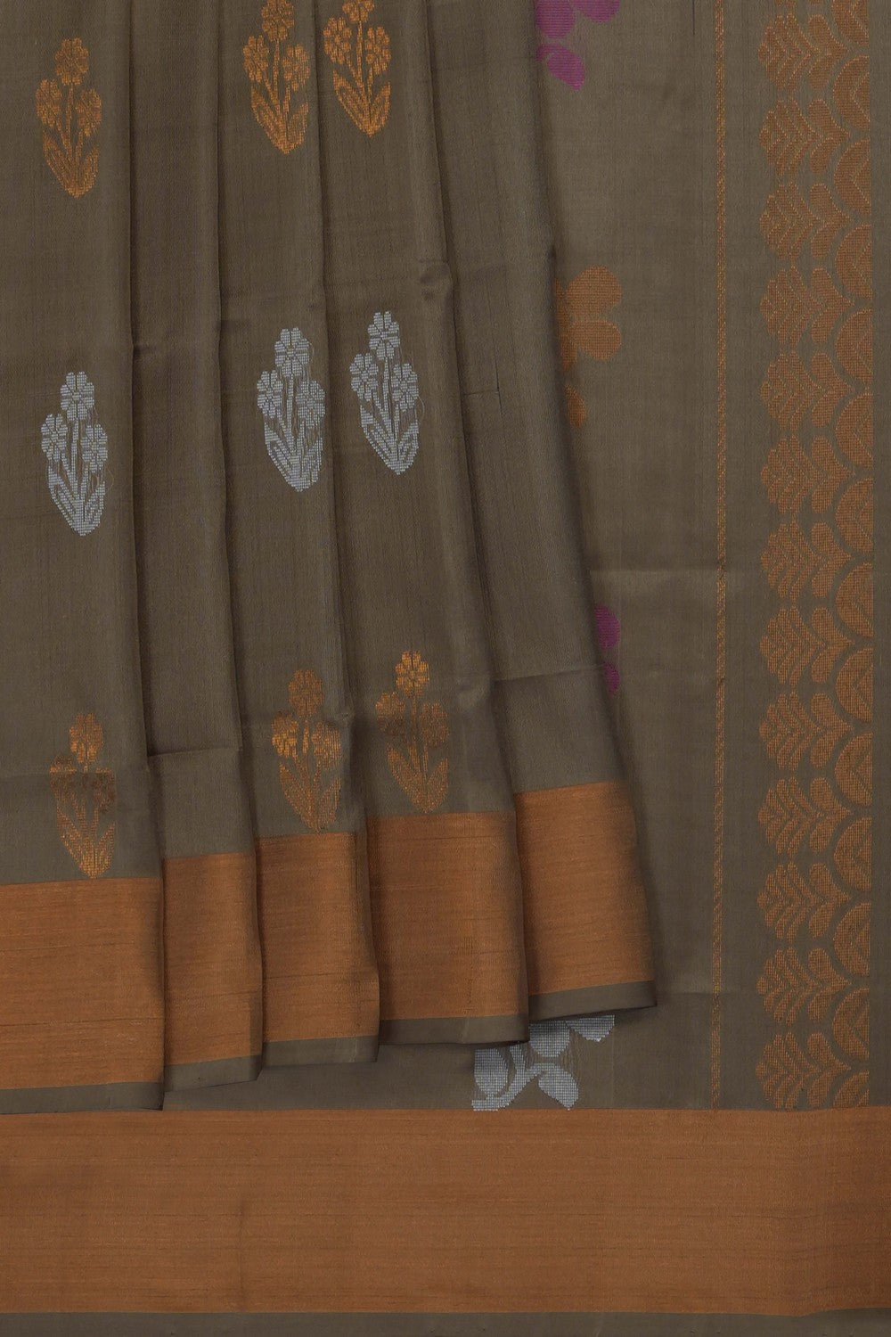 Image of Grey Uppada Silk Saree