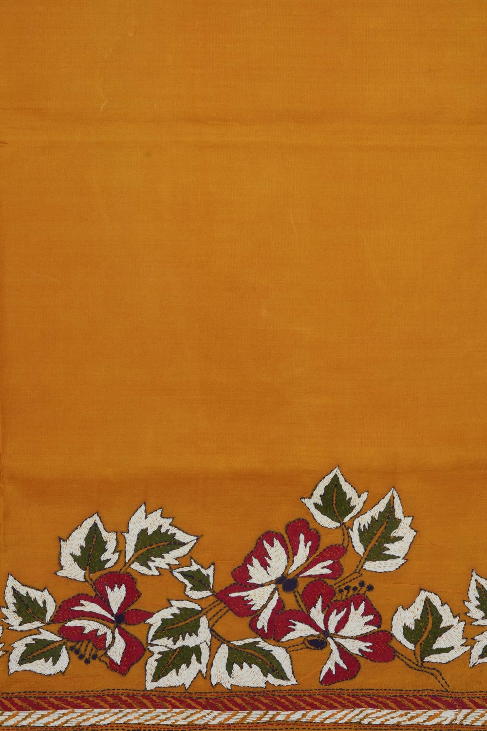 Image of Tussar Silk Kantha Embroidery Saree