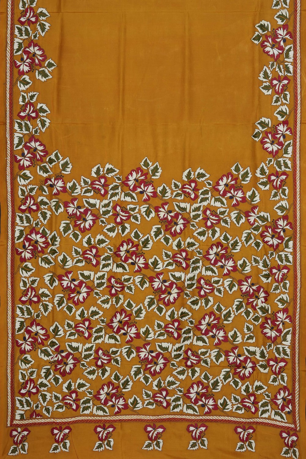 Image of Tussar Silk Kantha Embroidery Saree