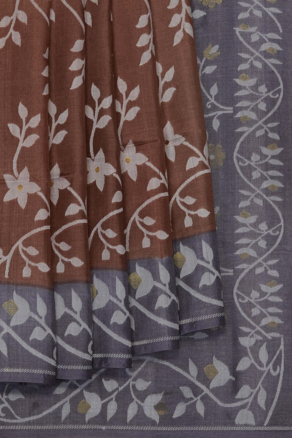 Image of brown-dhakai-tussar-silk-saree-p-18940684