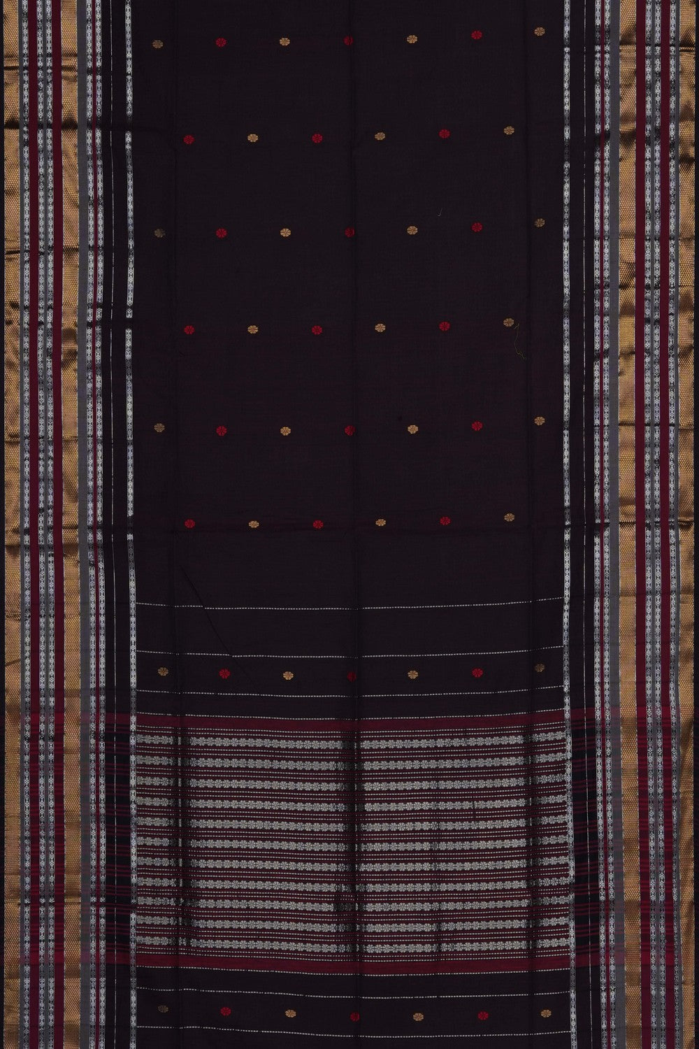 Image of Brown Silk Cotton Saree