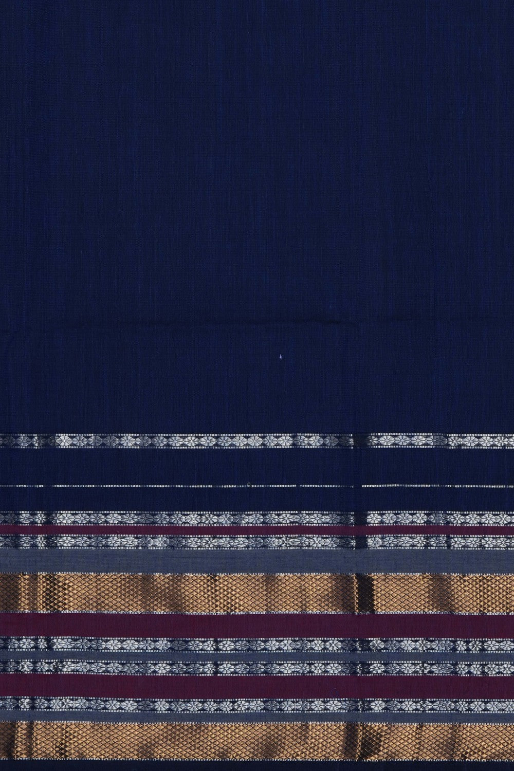 Image of Navy Blue Silk Cotton Saree
