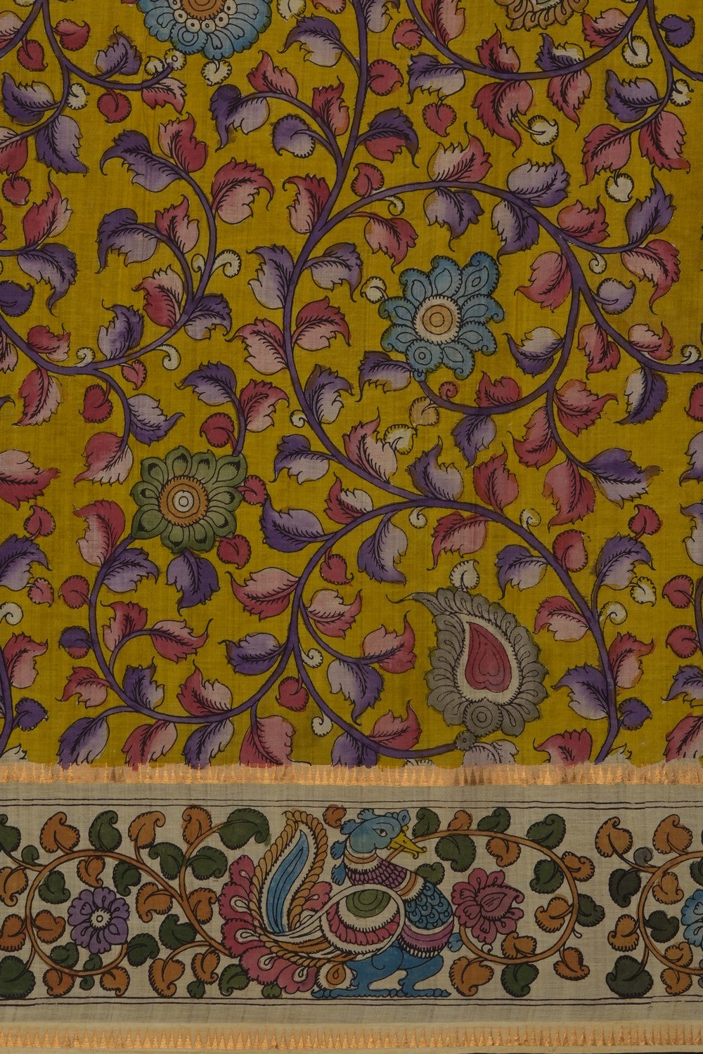 Image of Pink Mangalgiri Kalamkari Saree
