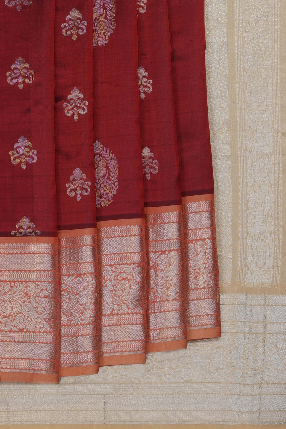 Image of Maroon Mangalagiri Silk Saree