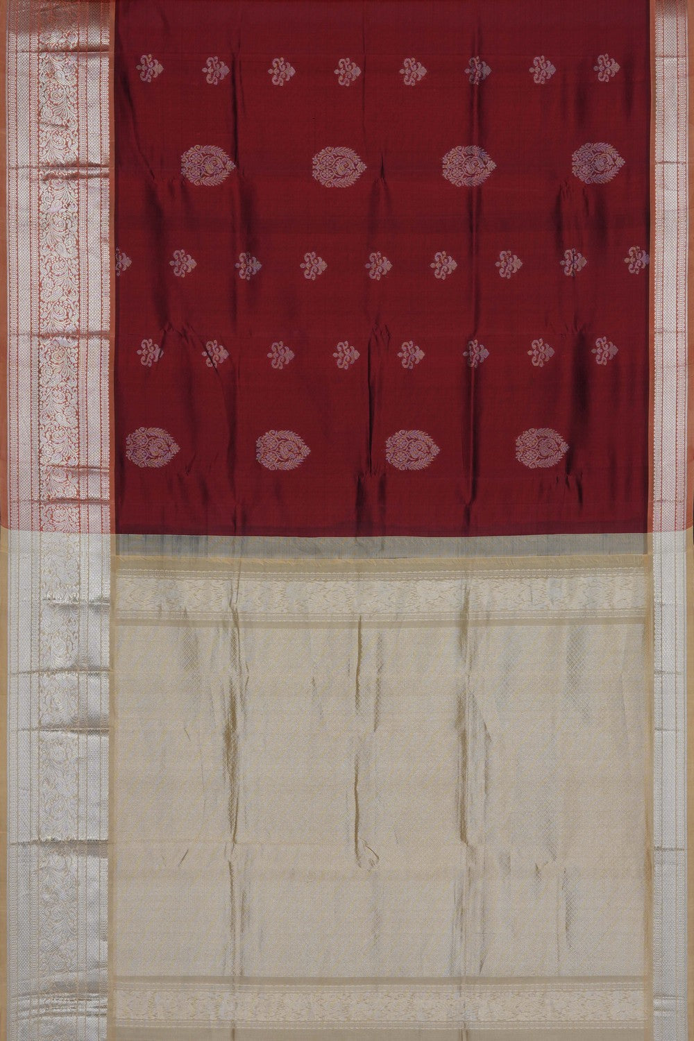 Image of Maroon Mangalagiri Silk Saree