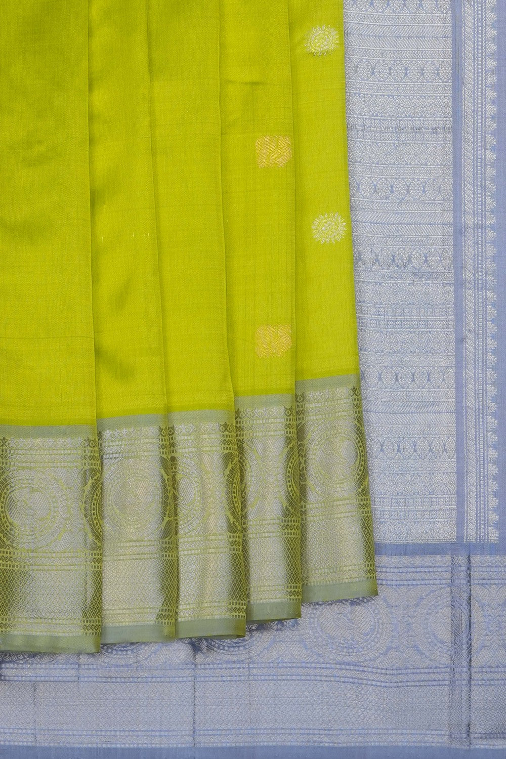 Image of Spring Green Mangalagiri Silk Saree