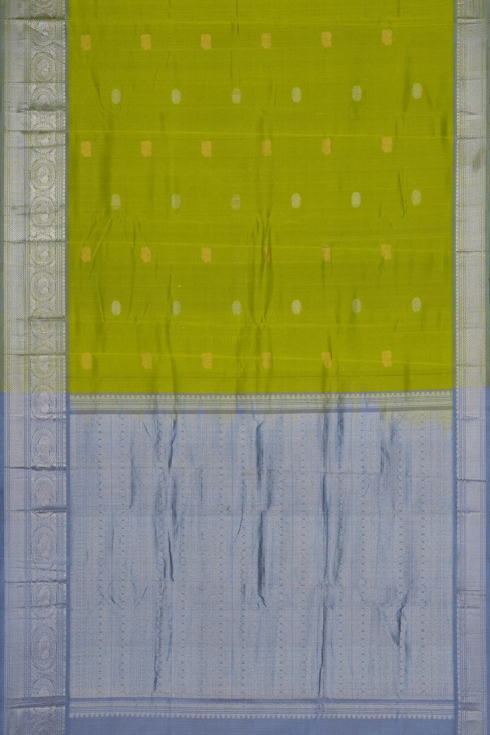 Image of Spring Green Mangalagiri Silk Saree
