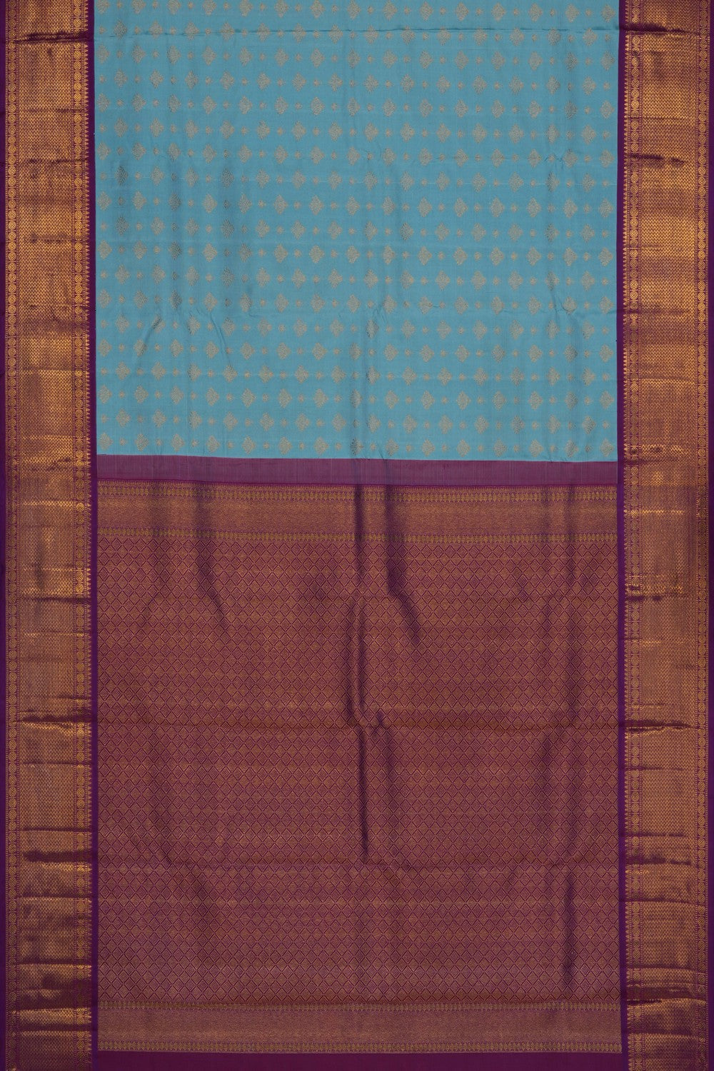 Image of Blue Kanjivaram Silk Saree