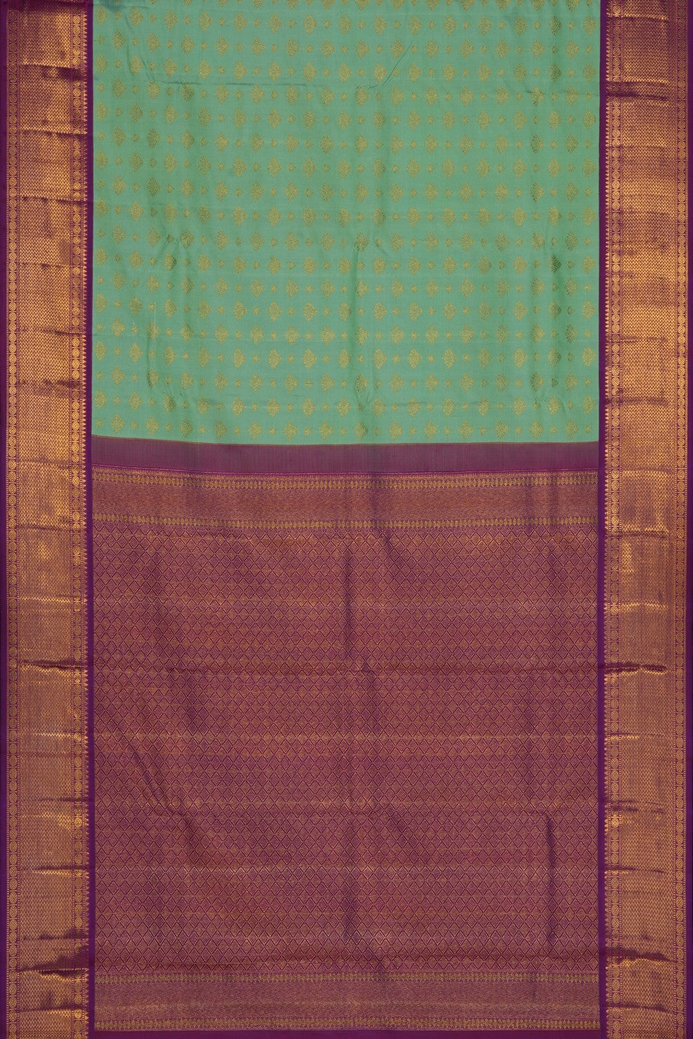 Image of Sea Green Kanjivaram Silk Saree
