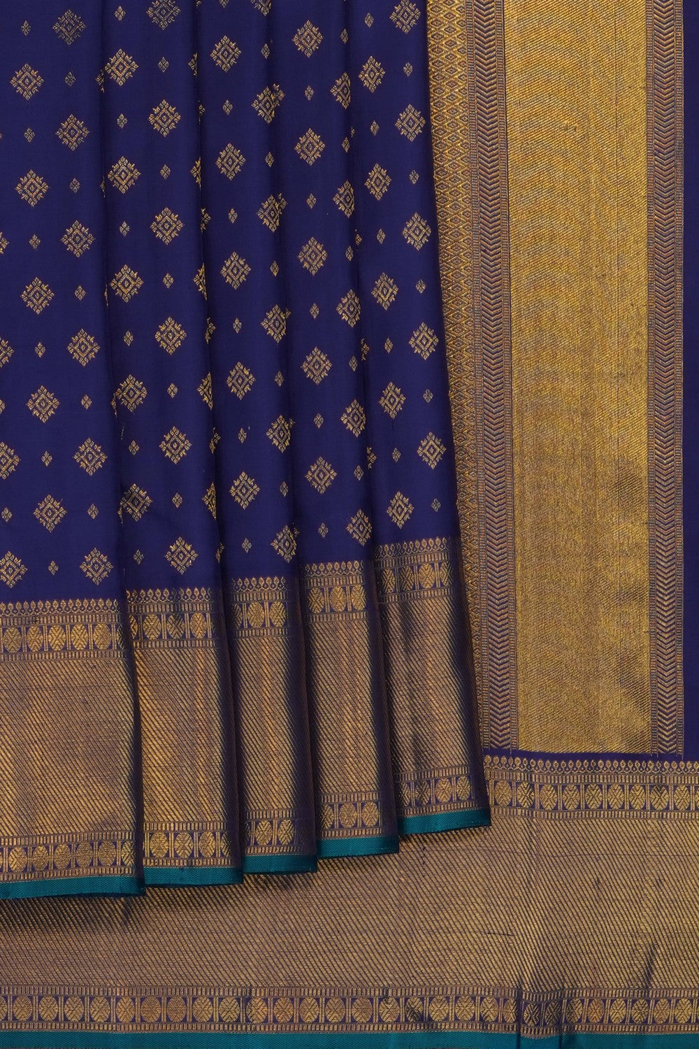Image of Indigo Blue Kanjivaram Silk Saree