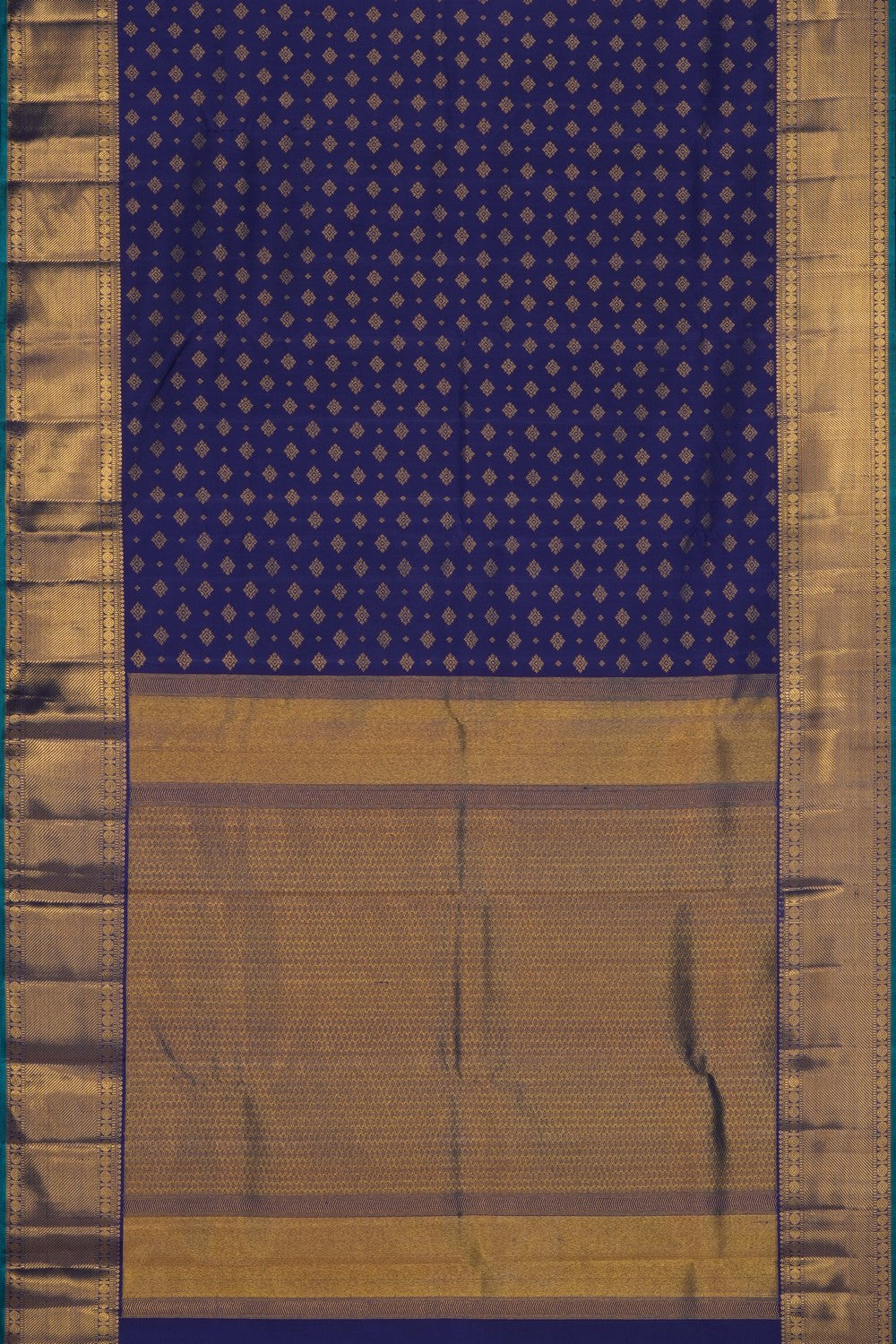 Image of Indigo Blue Kanjivaram Silk Saree