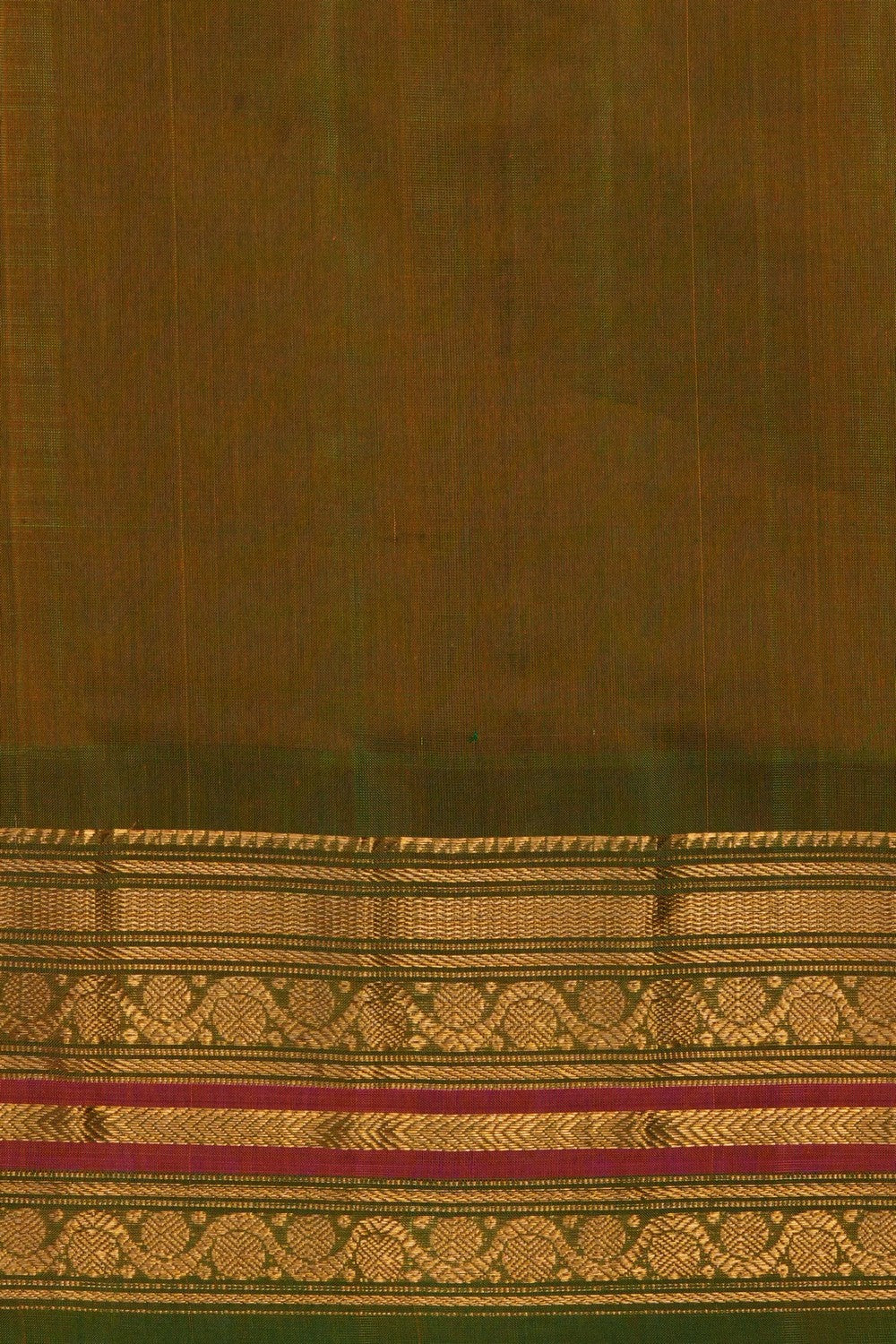 Image of Orange Gadwal Silk Cotton Saree