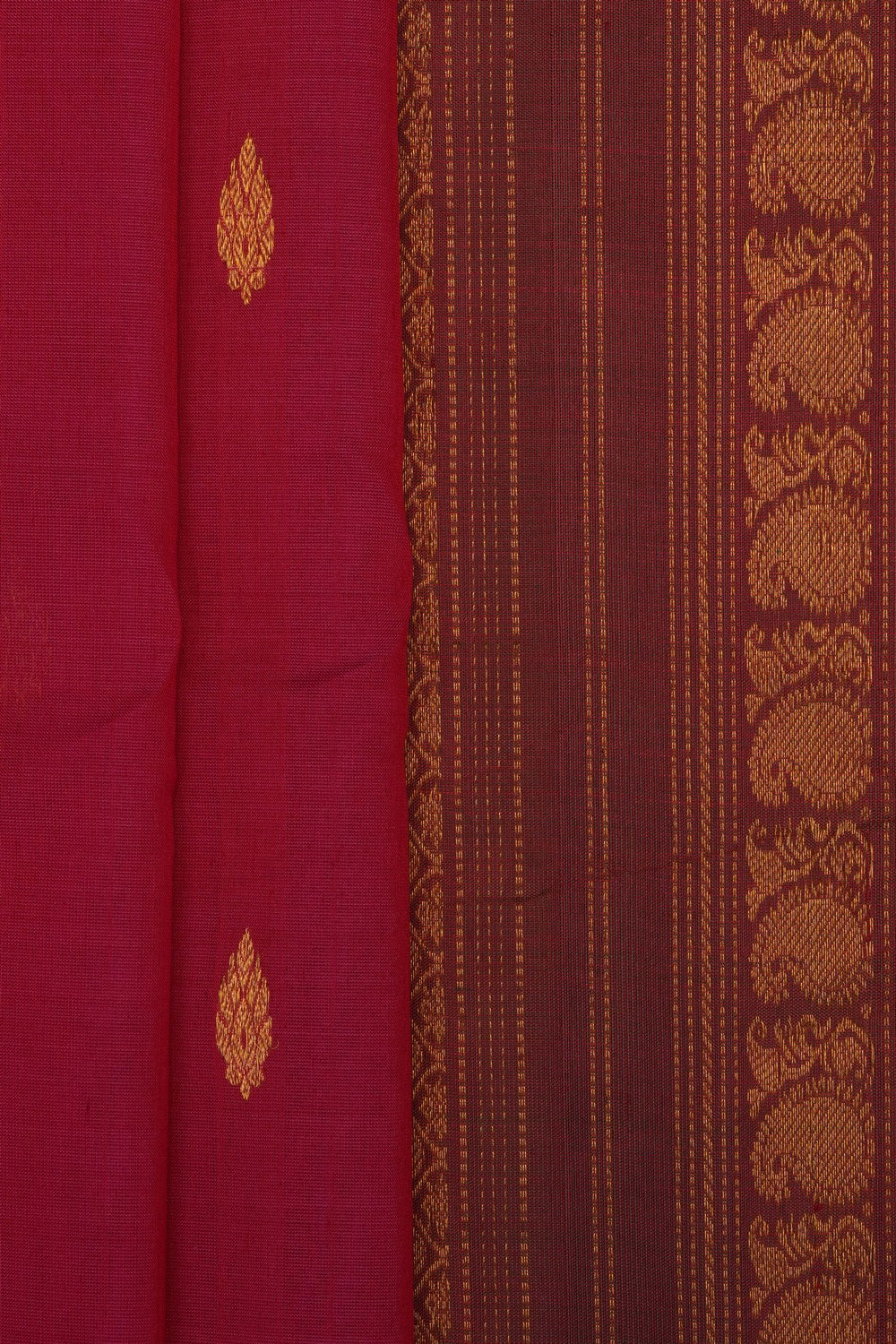 Image of Pink Gadwal Silk Cotton Saree