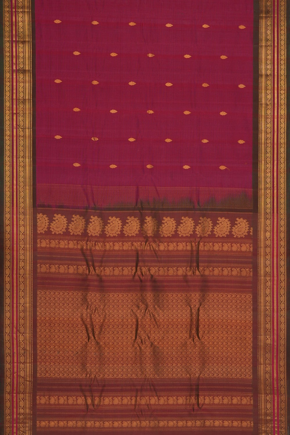 Image of Pink Gadwal Silk Cotton Saree