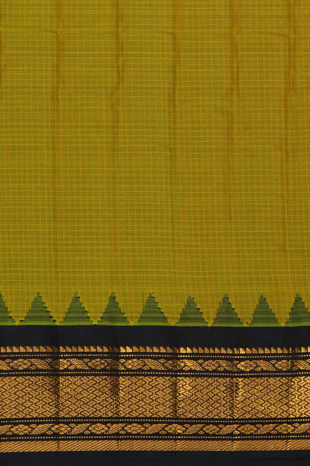 Image of Spring Yellow Gadwal Silk Cotton Saree