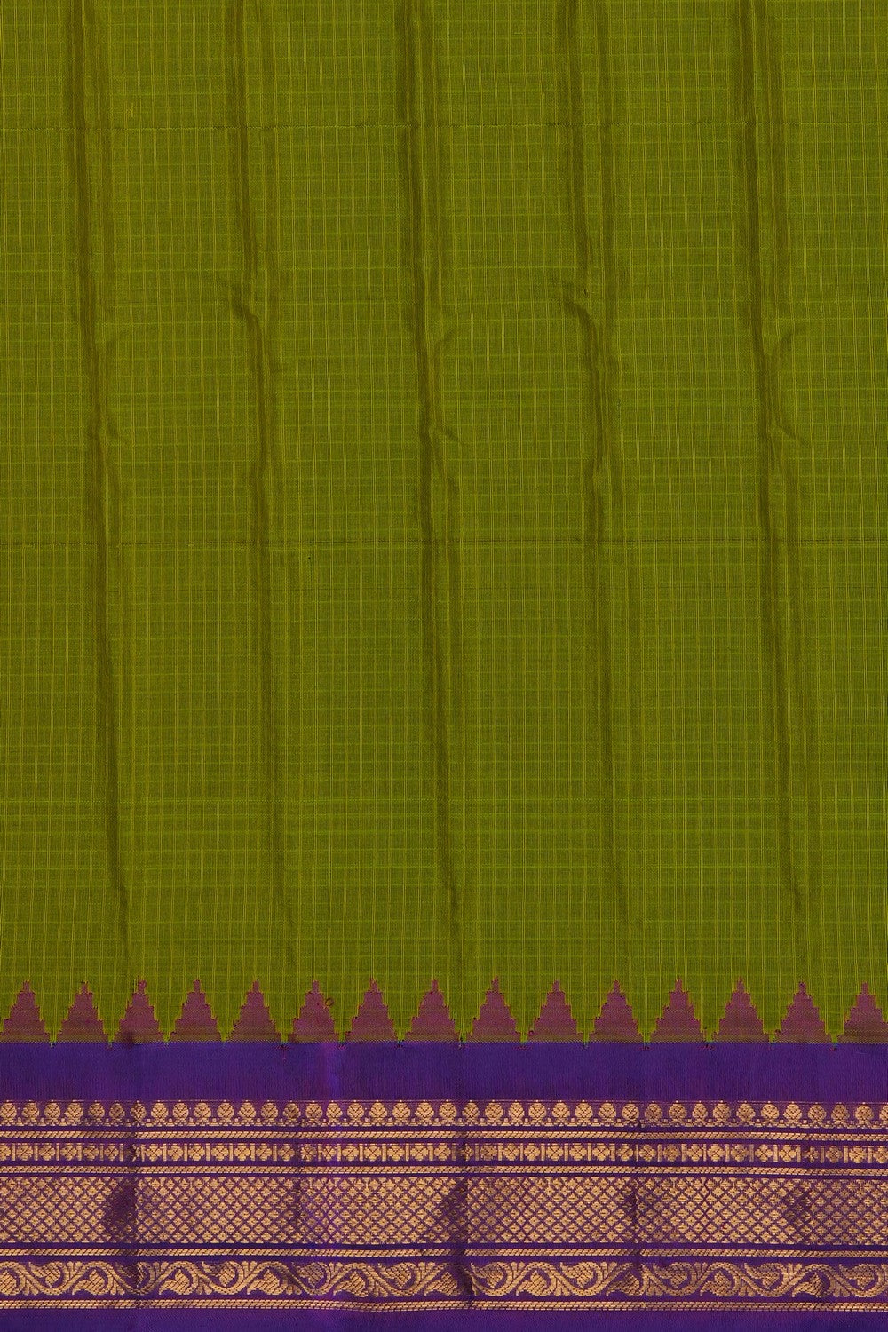 Image of Spring Green Gadwal Silk Cotton Saree