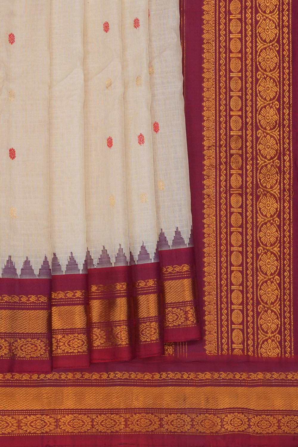 Image of off-white-gadwal-silk-cotton-saree-p-18940798