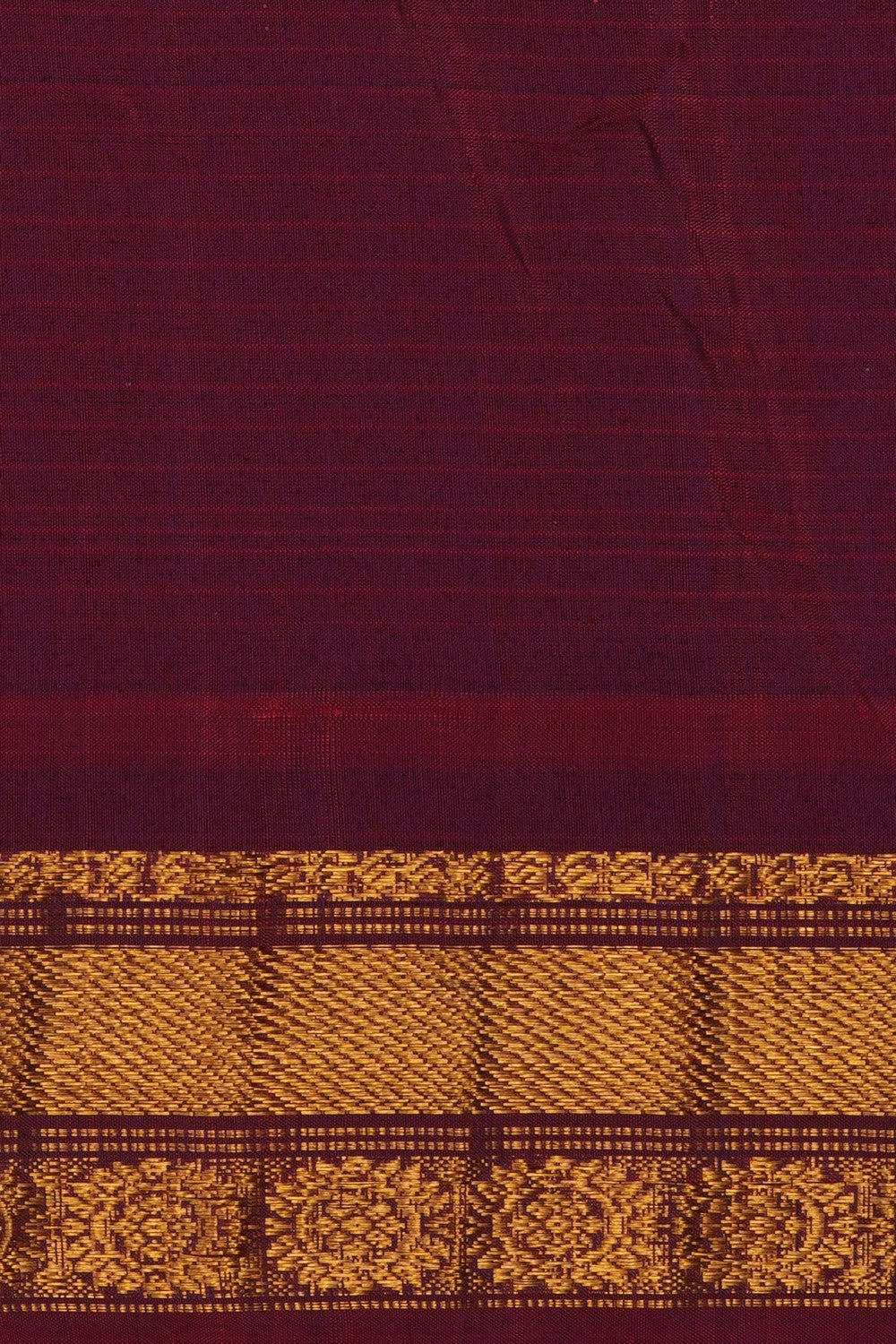 Image of Off-White Gadwal Silk Cotton Saree