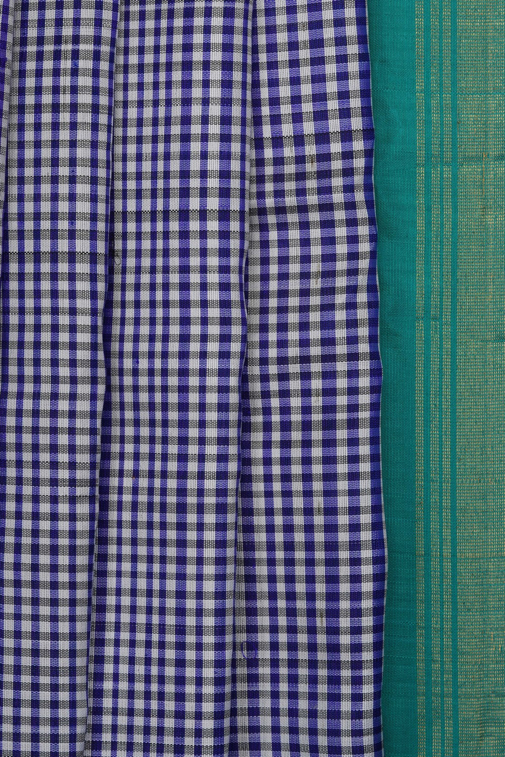 Image of Purple Gadwal Silk Kattam Saree