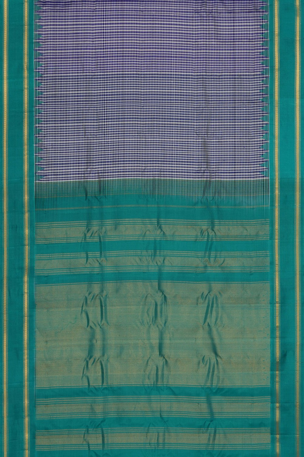 Image of Purple Gadwal Silk Kattam Saree