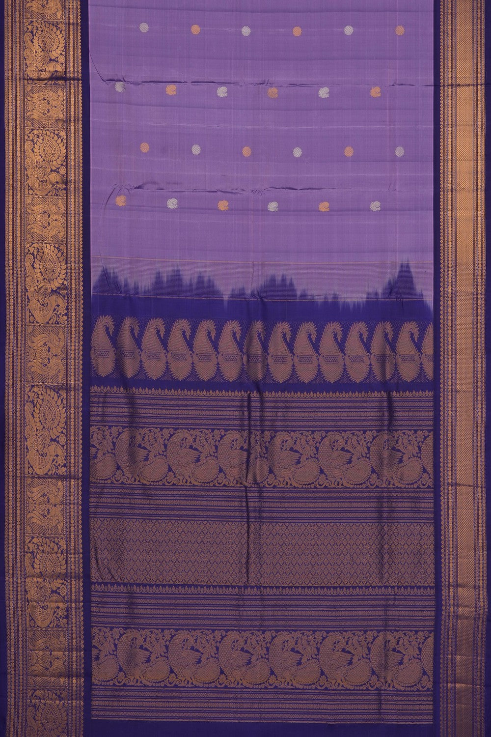 Image of Lavender Purple Gadwal Silk Saree